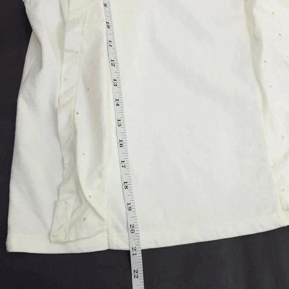 Madewell Hole Punch Flutter Sleeve Top in White Size XS - Picture 5 of 8